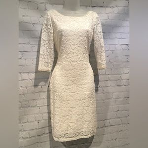 Laundry by Shelli Segal lace dress in cream